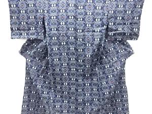 アンティーク　木綿本場久留米絣　抽象模様単衣着物